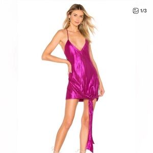 For love and lemons mini pink metallic dress